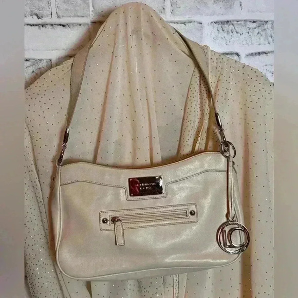 Liz‎ Claiborne Cream Leather Hobo Style Purse, Clean, Excellent Condition - Picture 1 of 13